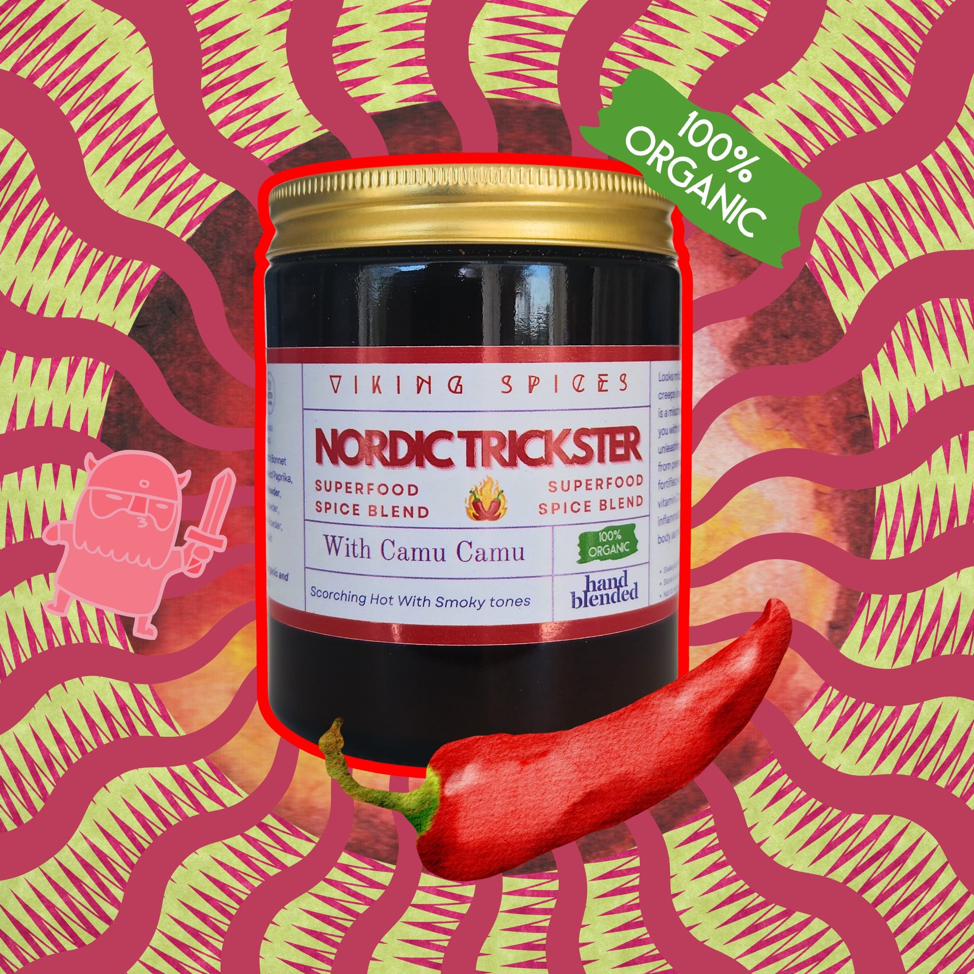 Nordic Trickster Spice  –  Heat Blend with Scotch Bonnet, Camu Camu and Hibiscus superfoods