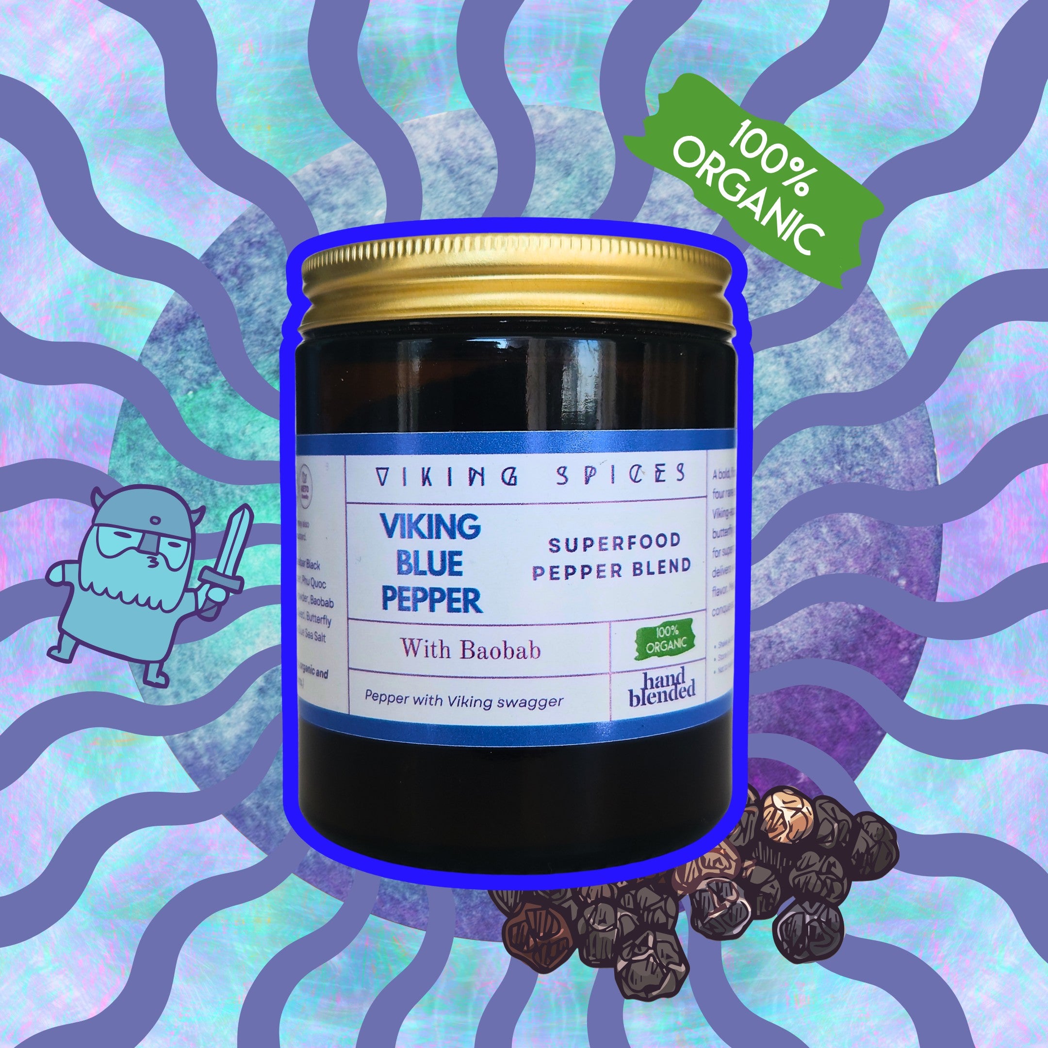 Viking Blue Pepper- The Blue Superfood Spice Blend with Baobab